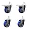 Service Caster 3.5'' Blue Poly Wheel Swivel 7/16'' Stem Caster Set 2 Total Lock Brake, 4PK GRTTL20S3514-PPUB-BLUE-716138-2-S-2 - alternate 1